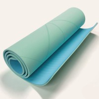 Ökologische Matte, ideal für Yoga und Pilates, in Blau – Maße: 183 x 68 x 0,8 cm (Tragetasche im Lieferumfang enthalten)